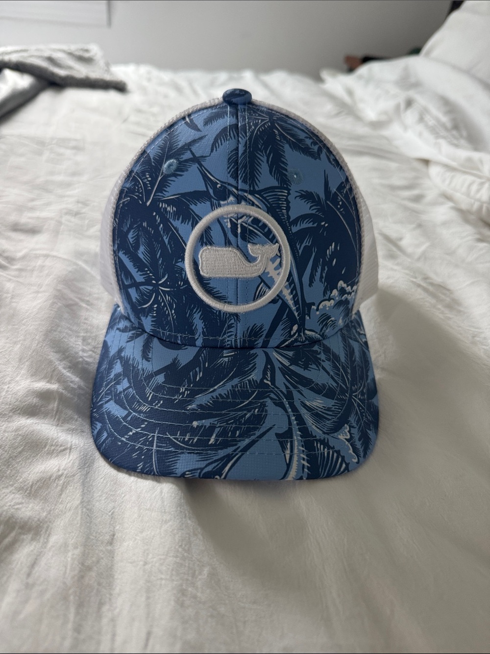 Vineyard Vines Navy and Light Blue Palm Whale Cap